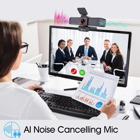 Angetube 4K Webcam with AI Tracking,Remote Control 4K Web Camera/10X Digital Zoom 1080P 60fps Web cam with USB 3.0 HDR/Dual Noise Cancelling Microphones for Video Calls/Meetings/Streaming/Skype/Zoom in Saudi Arabia