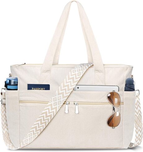 حقيبة كتف نسائية من BKNOOU حقيبة كتف كبيرة مع جيوب بسحاب وحقيبة يد للسفر والعمل والاستخدام اليومي in Kuwait