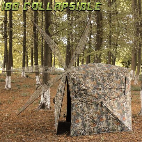 Hunting Blind, 2 Person Pop Up Blinds 360 Degree See Through, Portable Durable Hunting Ground Blinds for Deer & Turkey Hunting in Saudi Arabia