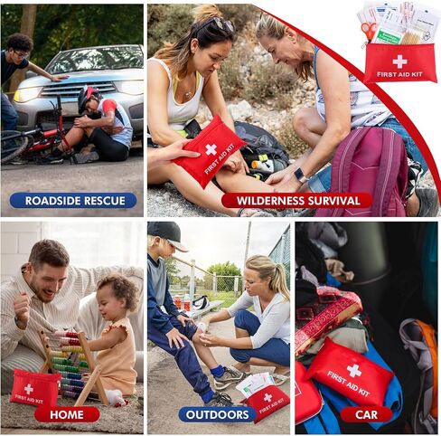مجموعة الإسعافات الأولية الصغيرة، 200 قطعة من أدوات الإسعافات الأولية الصغيرة المقاومة للماء للسفر، مجموعة الإسعافات الأولية نظيفة وعلاج وحماية معظم الإصابات، مجموعة الإسعافات الأولية للمنزل والتخييم والمشي لمسافات طويلة ومستلزمات الإنقاذ في حالات الطوارئ in Kuwait