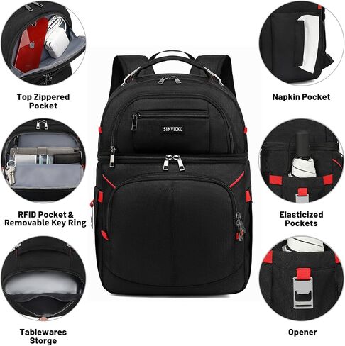 Insulated Cooler Backpack,Double Deck Leakproof Cooler Bag,Insulated Backpack Cooler Lunch Backpack for Men Women in Kuwait