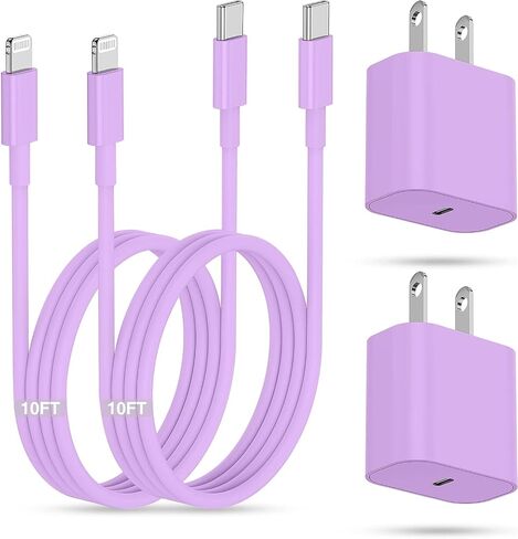 iPhone Charger Fast Charging Block,[MFi Certified] Wall Charger Plug and 6ft USB C to Lightning Cable Cord, Type C Power Adapter Cube Brick Box for iPhone 14 Pro Max/14/13 Pro/12 Mini/12/11/iPad in Saudi Arabia