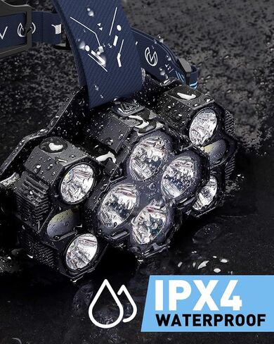 Victoper Headlamp Rechargeable, 22000 Lumen Bright 10 LEDs Head Lamp, 8+2 Modes Head Light with Red Light for Adult, Waterproof Head Flashlight for Outdoor Running, Hunting, Camping, Hiking in Saudi Arabia