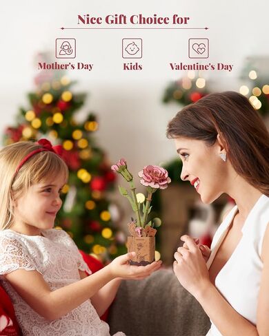 rowood 3D Puzzle Artifical Flower,DIY Wooden Flower Bouquet Building Set Craft Kit for Women,Mother's Day/Valentine's Day/Teacher's Day/Thanksgiving Day/Christmas/Birthday Gift -Sunflower in Kuwait