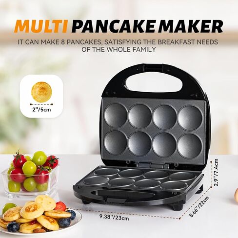 Pancake Maker, Mini Pancake Maker Machine Nonstick Small Pancake Maker with Quick Heat-Up Make 8 pcs Pancakes, Electric Pancake Maker, Great for Breakfast, Snacks and Desserts in Saudi Arabia