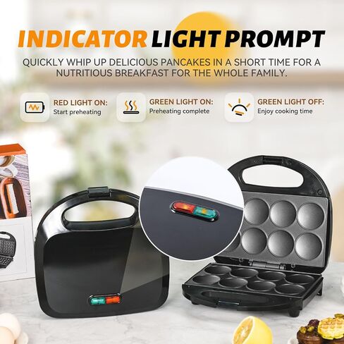 Pancake Maker, Mini Pancake Maker Machine Nonstick Small Pancake Maker with Quick Heat-Up Make 8 pcs Pancakes, Electric Pancake Maker, Great for Breakfast, Snacks and Desserts in Saudi Arabia