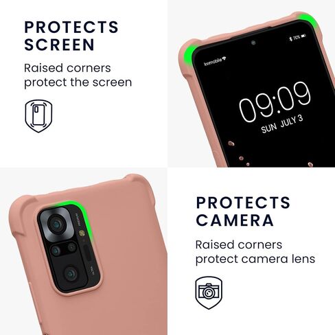حافظة كروس kwmobile متوافقة مع حافظة Xiaomi Redmi Note 10 Pro - غطاء سيليكون TPU مع حزام - أم اللؤلؤ in Saudi Arabia