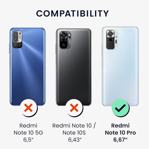 حافظة كروس kwmobile متوافقة مع حافظة Xiaomi Redmi Note 10 Pro - غطاء سيليكون TPU مع حزام - أم اللؤلؤ in Saudi Arabia