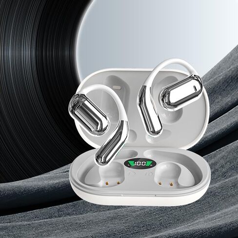 سماعات أذن لاسلكية سماعات أذن بلوتوث مدمجة مع ميكروفون مع خطاف للأذن، وقت تشغيل 50 ساعة، سماعات أذن مزودة بشاشة LED، حافظة شحن، تصميم مقاوم للماء لتشغيل اللياقة البدنية in Kuwait