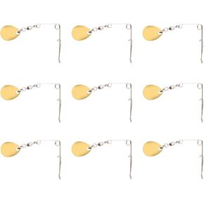 Spinner Blades Smooth Nickel Spoons Rigs Spinners Spinnerbait Fishing Lures Accessories (M (11Pcs), Gold Colorado)