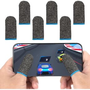 6PCS Gaming Finger Sleeve for Mobile Game Controller, Mobile Game Controller Finger Sleeve Sets All Touchscreen Devices Breathable Seamless Finger Cover for Mobile Phone Game Anti-Sweat Extremely Thin