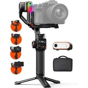 Hohem iSteady MT2 Kit Gimbal Stabilizer for Camera, 3-Axis Camera Stabilizer for Mirrorless/Pocket/Sports Camera/Smartphone, AI Tracker Fill Light, OLED Display, Camera Gimbal for Canon/Sony/GoPro