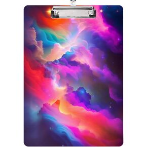 The Cat and The Bookshelf Plastic Clipboard with Finish Clip 8.7" x 12.5" Perfect for Modern Office Seminars Workshops Home School Classroom and Event