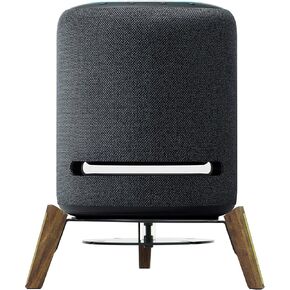 Universal Desktop Speaker Stand for Echo Studio,Sub,Homepod and All Suitable Sized Small and Medium Speakers,Wood Stand Sound Better Stable Wooden Mount Holder (Black Walnut with Metal Strip)