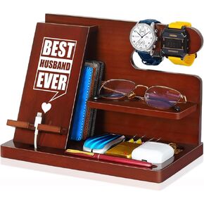 Grandpa Gifts, Christmas Stocking Stuffers for Grandpa, Wood Phone Docking Station, Gifts for Grandpa, Fathers Day Birthday Grandpa Gifts from Grandkids, Nightstand Organizer for Grandpa