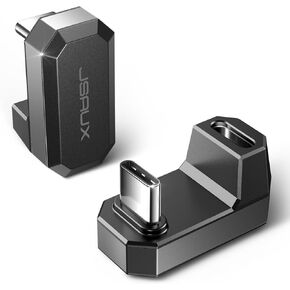 JSAUX 180° USB-C إلى USB-C محول 2 حزمة، زاوية 180 درجة USB-C ذكر إلى USB-C أنثى USB C 4.0 / PD 100W محول، متوافق مع ROG Ally، سطح البخار، التبديل، الكمبيوتر المحمول، الكمبيوتر اللوحي، الهاتف و المزيد - رمادي in Kuwait