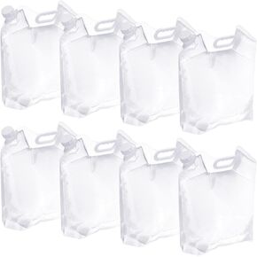 PATIKIL 2.6 Gallon Collapsible Water Container Bag, 8 Pack BPA-Free Clear Plastic Storage Jug Folding Water Bag for Camping, Hiking, Emergency Water Storage