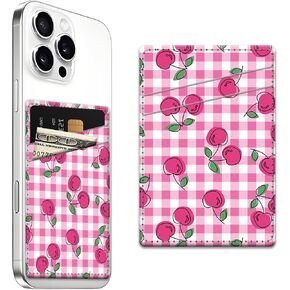 Phone Card Holder, Dual Pocket Leather Phone Wallet Adhesive Stick On, Cute Card Holder, Credit Card Holder for Phone Case Compatible with Most Phone（Sun moon stars
