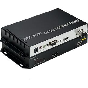 4K@30HZ HDMI KVM USB LC Output Fiber Optic Extender Converter Audio Video Extender with Low Latency Single Mode 1 Core Transmission 10km