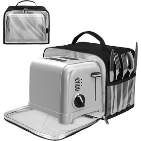 Toaster Cover with Base for 4 Slice Wide Slot,Toaster Cover with Aluminum Foil Lining Compatible with Cuisinart/BELLA/Black and Decker 4 Slice Toaster,Cover only