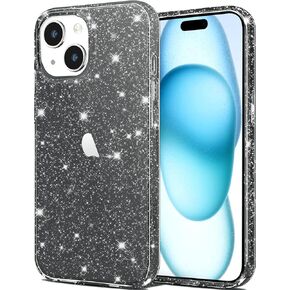 JJGoo Compatible with iPhone 16 Plus Case Clear Glitter, Sparkle Soft TPU Transparent Shockproof Women Girls Slim Bling Sparkly Bumper Cover Phone Case for iPhone 16 Plus 6.7-Inch