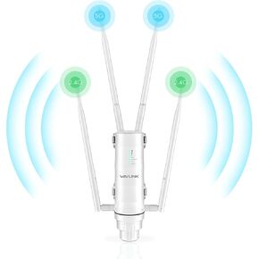 WAVLINK AC1200 Outdoor Long Range Weatherproof Dual Band WiFi Extender/Wireless Access Point with Outside PoE Powered,Gigabit Port,Supports Router/AP/Repeater Modes for Courtyard,RV,Campsite