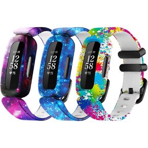 Ace 3 Floral Bands Replacement for Fitbit Ace 3 Watch Band, Skin-Friendly Colorful Pattern Ace 3 Watchband Straps Wristband Bracelet Band Ace 3 Waterproof Accessories [3 Pack]