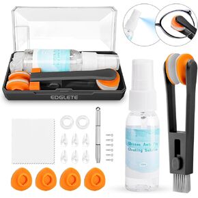 Glasses Cleaner Kit Eyeglass Cleaner - Anti Fog Eye Glass Cleaners Spray with Microfiber Lens Cleaning Cloth, Glasses Repair Kit with Screws, Portable Travel Eyeglasses Cleaning Kit with Case
