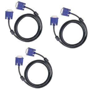 3Pack VGA to VGA Cable，10Ft HD15 VGA Male to Male Cable for TV Computer VGA Monitor Cable with Blue Connector