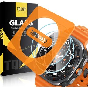 TQLGY 2 Pack Screen Protector for Samsung Galaxy Watch Ultra 47mm, 9H Tempered Glass Screen Protector with Auto Alignment Tool kit, HD Clear, Anti Scratch, Easy Installation