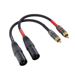 RCA to XLR Cable, XLR Male to RCA Male Cable, RCA Male to XLR Male HiFi Audio Cable, 4N OFC 20AWG Shielded Twisted Pair Oxygen-Free Copper Braid Conductors, 2Pack (6 inches)