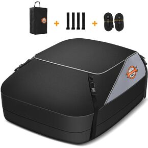Sailnovo Car Rooftop Cargo Carrier Roof Bag Waterproof 20 Cubic Feet for Top of Vehicle with/Without Rack Car Top Carrier with 6*Door Hooks, Reinforced Straps & Storage Bag 1000D