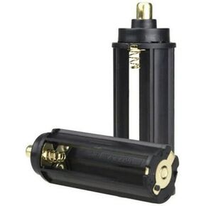 2Pcs Black Battery Holder Cylindrical Storage Case Adapter for 3 Pcs 1.5V AAA Batteries for 18650 Flashlight Torch 2 Pack