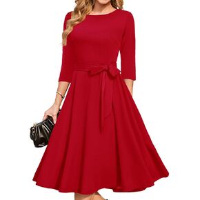 DRESSTELLS Glitter Cocktail Dresses for Women, 3/4 Sleeve Sparkly Formal Party Vintage Tea Dress