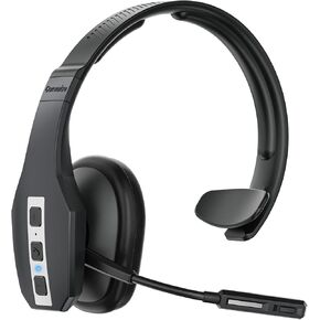 Conambo JBT600 Bluetooth Headset V5.1, Trucker Bluetooth Headset with Three Mic Noise Cancelling & Mute Button, Improved Comfort Wireless Headset 35Hrs Talktime for Cellphone Trucker Home Office