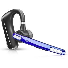 Bluetooth Headset V5.0, Wireless Bluetooth Earpiece 24Hrs HD Calling,CVC8.0 Dual Mic Noise Cancelling, Hands-Free Bluetooth Earphone for Driving/Business/Office (Blue)