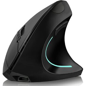 Vertical Mouse, Right Handed 2.4GHz Wireless Ergonomic Rechargeable Vertical Mouse with 4 Adjustable DPI 800/1200/1600/2400, 6 Buttons,Compatible with PC, Desktop,Mac (Pink)…
