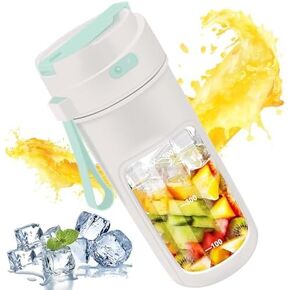 Portable Blender, Personal Blender for Shakes and Smoothies, Updated 10 Blades 500ml large Capacity Smoothie Blender and USB Rechargeable with Straw for Travel,Office and Gym…