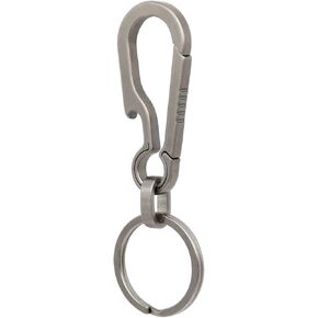 Key Clip Titanium Carabiner Keychain Quick Release Key Chain Bottle Opener Carabiner for Keys with Titanium Keyring Heavy Duty for Men and Women