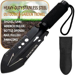Backpacking Trowel Camping Shovel Hiking Trowel Ultralight Spade Small Potty Multitool for Digging, Metal Detecting, Gardening and Outdoor Survival