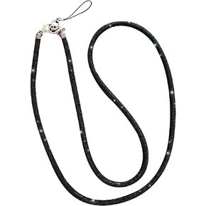LUVI Bling Phone Lanyard Crossbody for Woman Shoulder Strap Diamond Rhinestone Chain Cute for Phones and Bags Silver