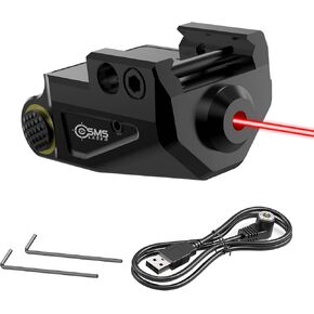 Updated Aluminum USB Rechargeable Red/Green/Blue Laser Sight for Pistol, Low Profile Picatinny Laser Compatible with 21MM Rail, Fits Glock Taurus g2c g3c Ruger Springfield H&K S&W, IPX6 Waterproof