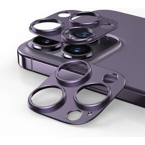 Camera Lens Protector for iPhone 14 pro max/iPhone 14 pro Convex Alloy Camera Cover Lens Shield No Glass [Unobstructed Shooting] [Case Friendly] [Premuim Metal] Purple 2 Pack