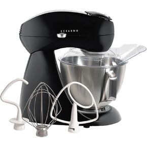Hamilton Beach All-Metal 12-Speed Electric Stand Mixer, Tilt-Head, 4.5 Quarts, Pouring Shield, Licorice (63227)