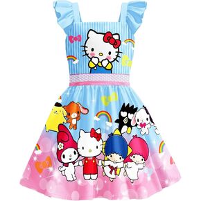 Girls Cute Dress for Kids Cartoon Daily Dress for 5-14Y Casual Kids Party Outfit