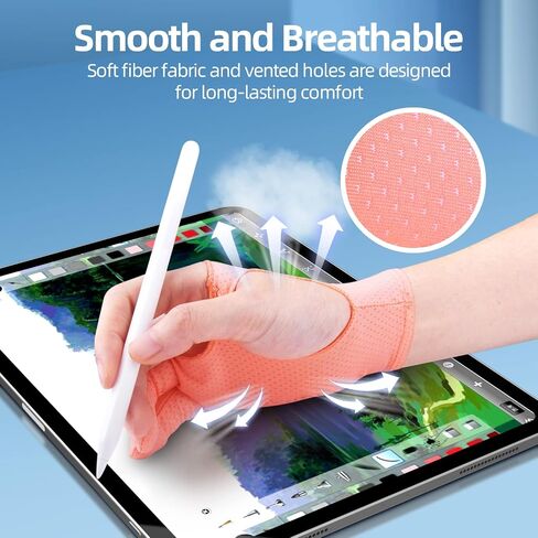 Artist Drawing Glove for Women [2 Pack Pink] 3-Layer Palm Rejection Right/Left Hand Digital Graphic Tablet iPad Art Gloves Two Finger Smooth Elasticity Breathable for Sketching Painting in Kuwait