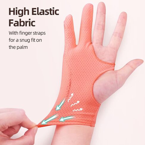 Artist Drawing Glove for Women [2 Pack Pink] 3-Layer Palm Rejection Right/Left Hand Digital Graphic Tablet iPad Art Gloves Two Finger Smooth Elasticity Breathable for Sketching Painting in Kuwait