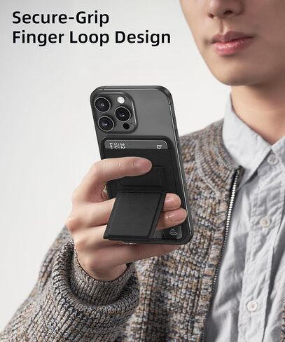 for Magsafe Wallet, Magnetic for Phone Wallet with Angle Adjustable Stand, Leather Card Holder Magnetic Wallet for iPhone 16/15/14/13/12 Series(Not for iPhone Mini), 1 Slot, 6 Cards,Black in Saudi Arabia