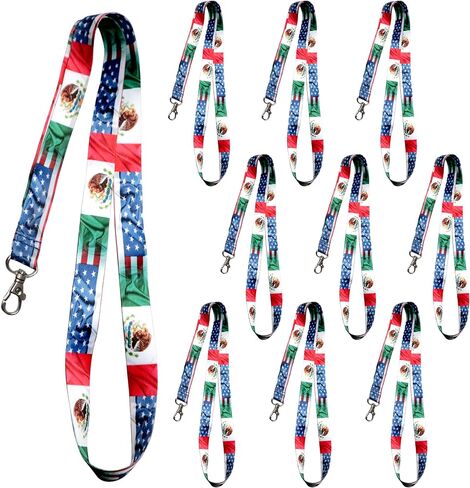 USA Mexico Flag Lanyard Keychain - ID Lanyard for Keys Badge Fob in Saudi Arabia