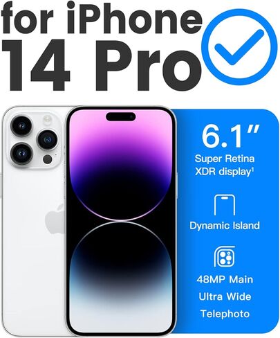 حافظة Mkeke مغناطيسية مصممة لهاتف iPhone 14 Pro مع Magsafe [حماية من السقوط من الدرجة العسكرية] [غير صفراء] حافظة هاتف مضادة للصدمات لهاتف Apple iPhone 14 Pro 2022 أرجواني أزرق in Kuwait